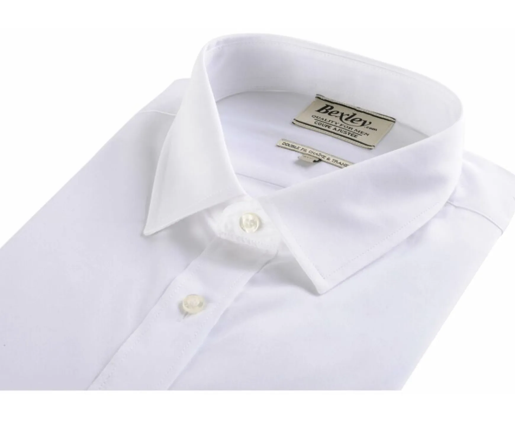 Bexley | Poplin Cotton Shirt - Straight Collar Louis White