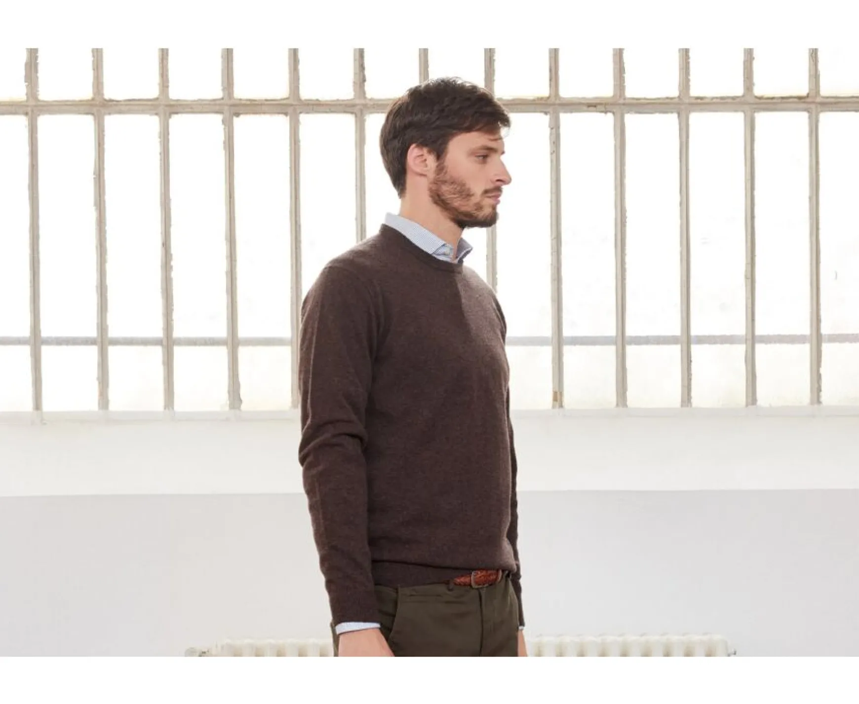 Bexley | Round-Neck Wool Jumper - Conan | Dark Chocolate