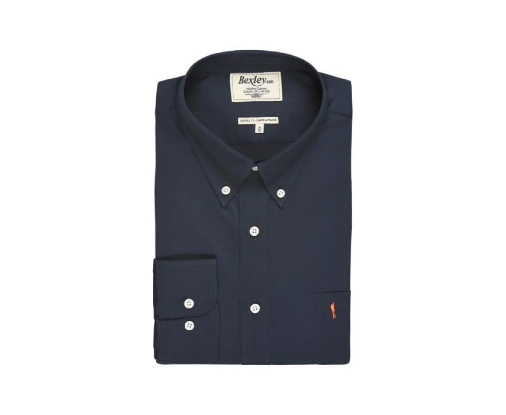 Bexley | Shirt 100% Cotton - Button Down Collar Alvin Navy