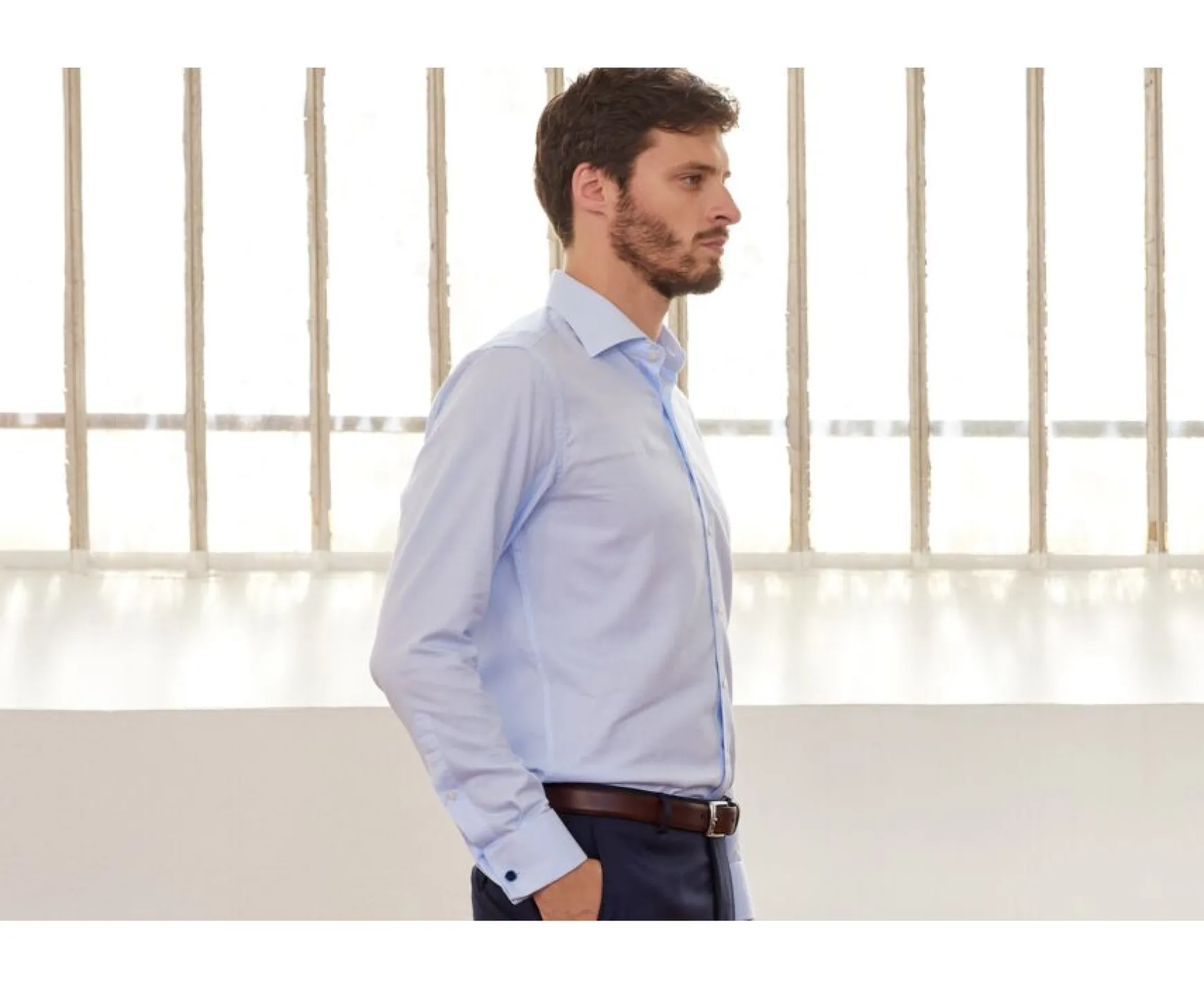 Bexley | Shirt With Cufflinks Paolo Pale Blue