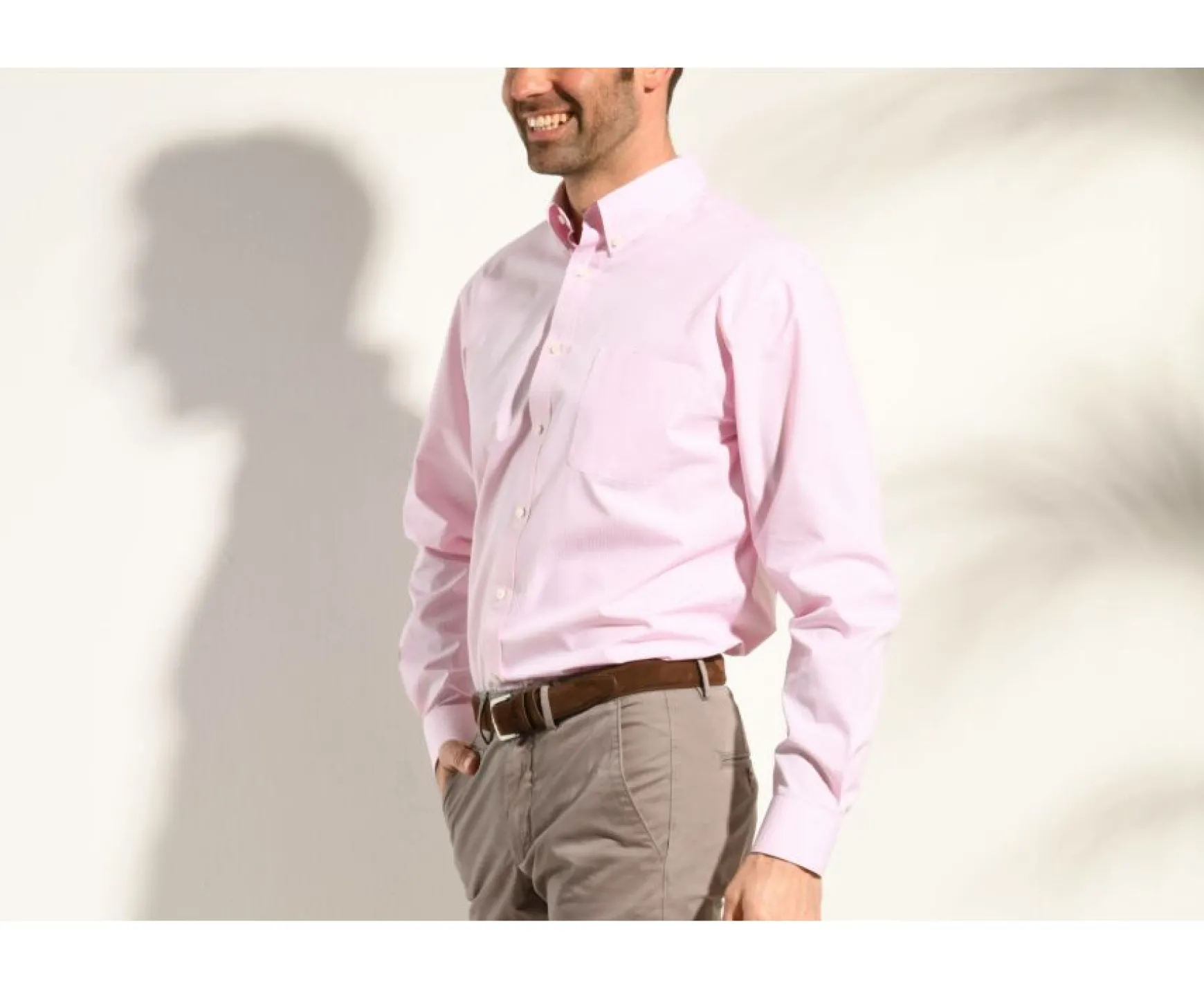 Bexley | Shirt With Thin Pink And White Checks - Pocket Tim Light Pink And White
