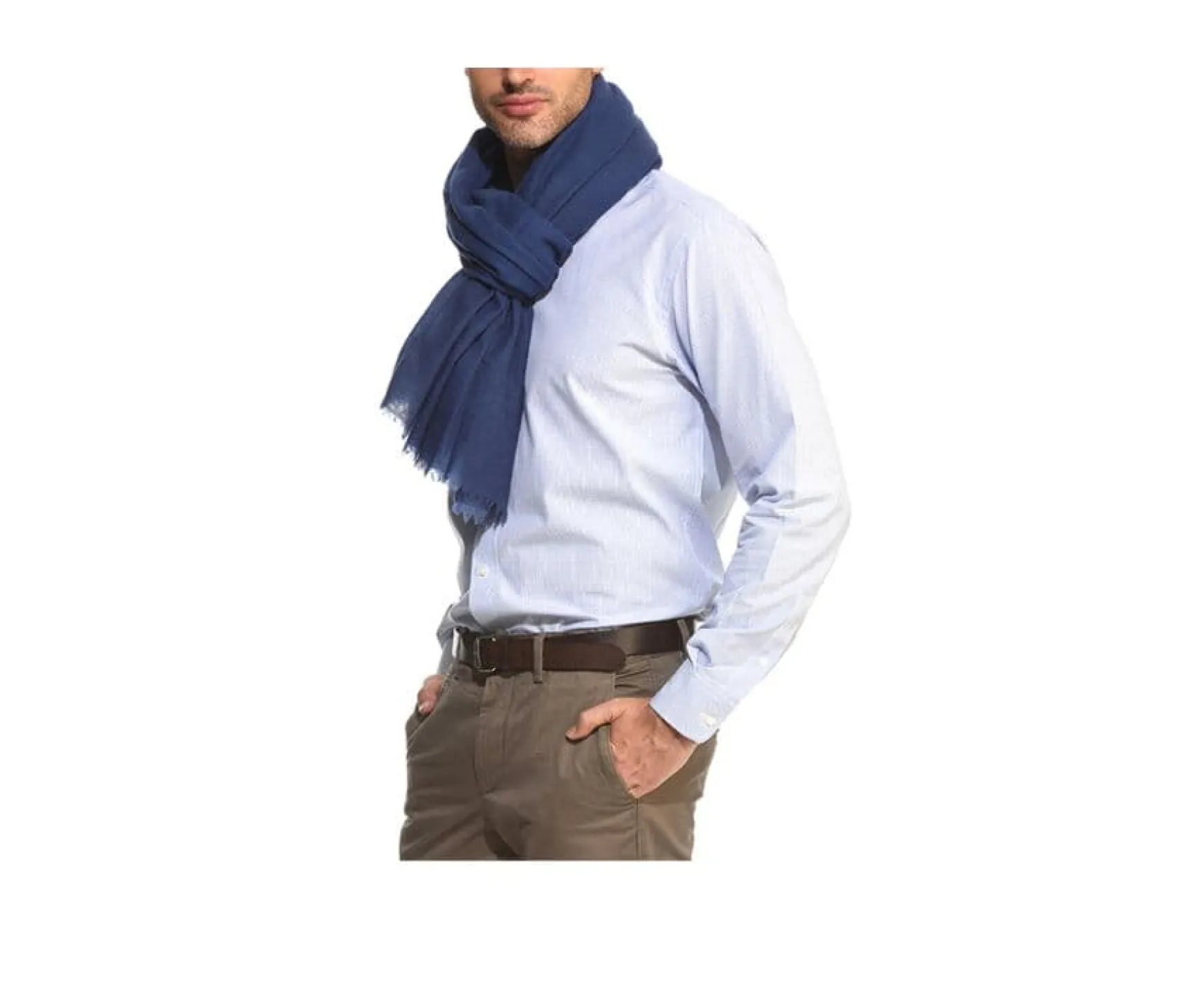 Bexley | Shirt With White And Blue Thin Checks Martin Blue Ocean