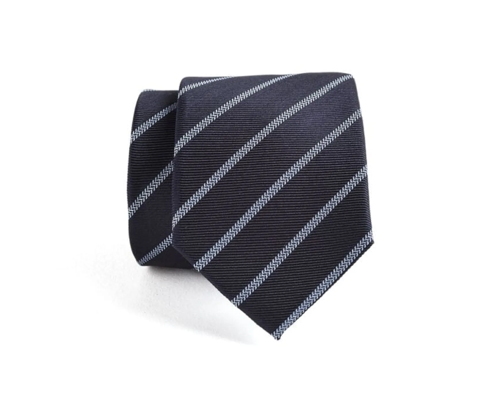 Bexley | Striped Silk Tie Navy And Sky Blue