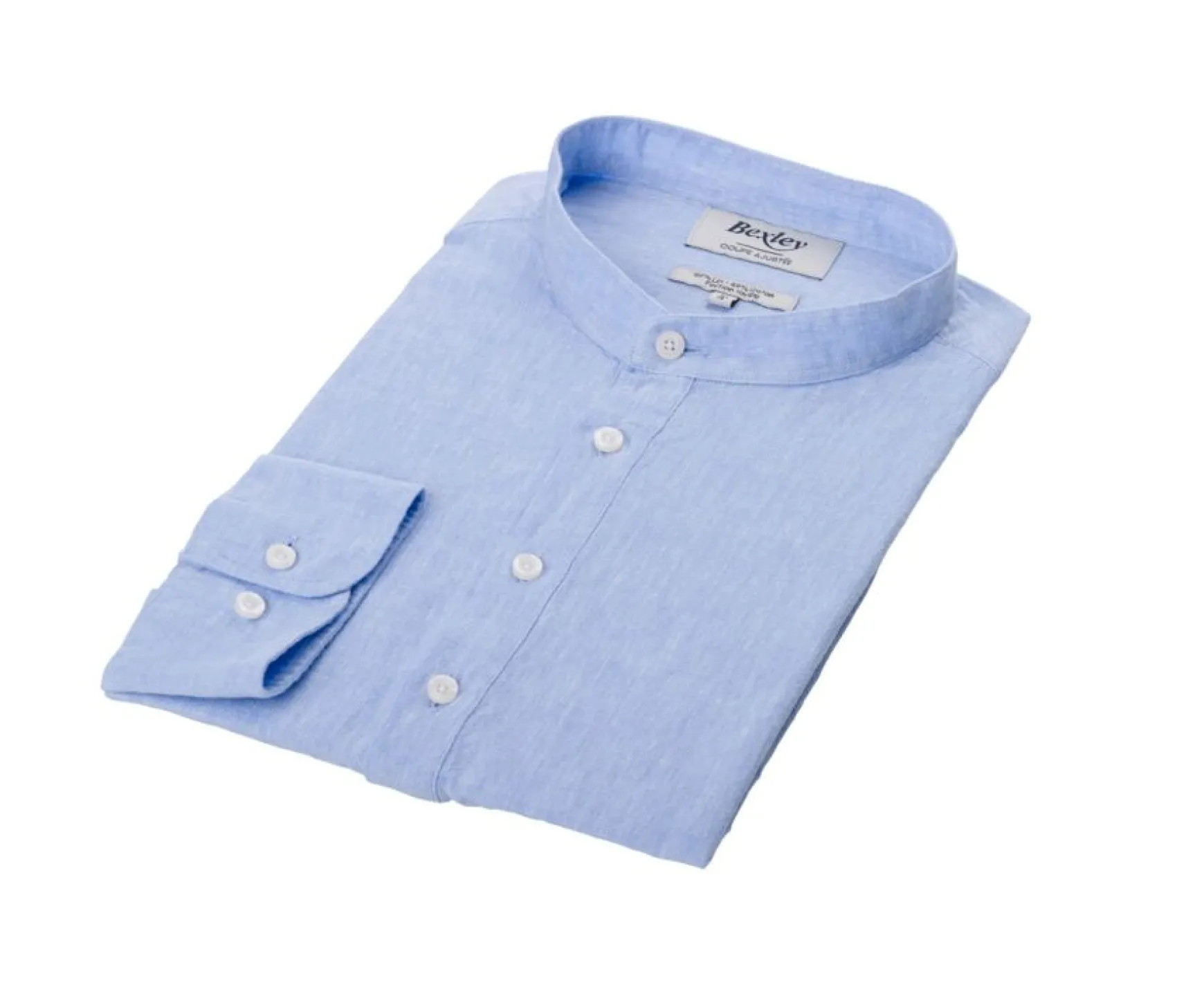 Bexley | Stripes Cotton Lien Tunic Shirt Valbert Blue Chambray