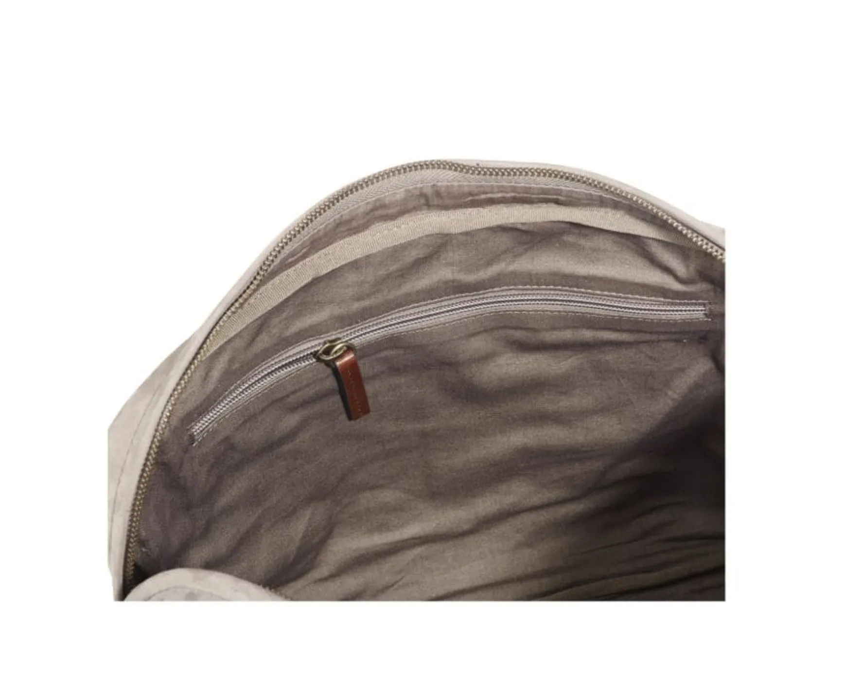 Bexley | Taupe Velvet Men'S Leather Briefcase Harwinton Velours Taupe Et Cuir Cognac