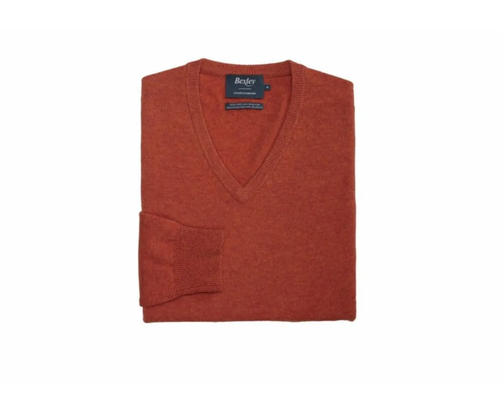 Bexley | V-Neck Wool Jumper Elian Amber Red