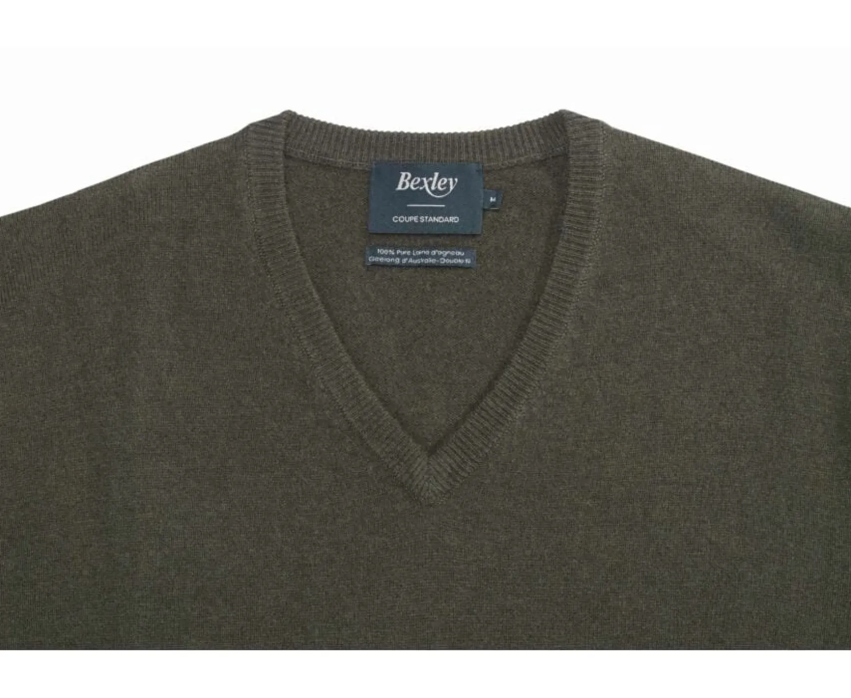 Bexley | V-Neck Wool Jumper Elian Green