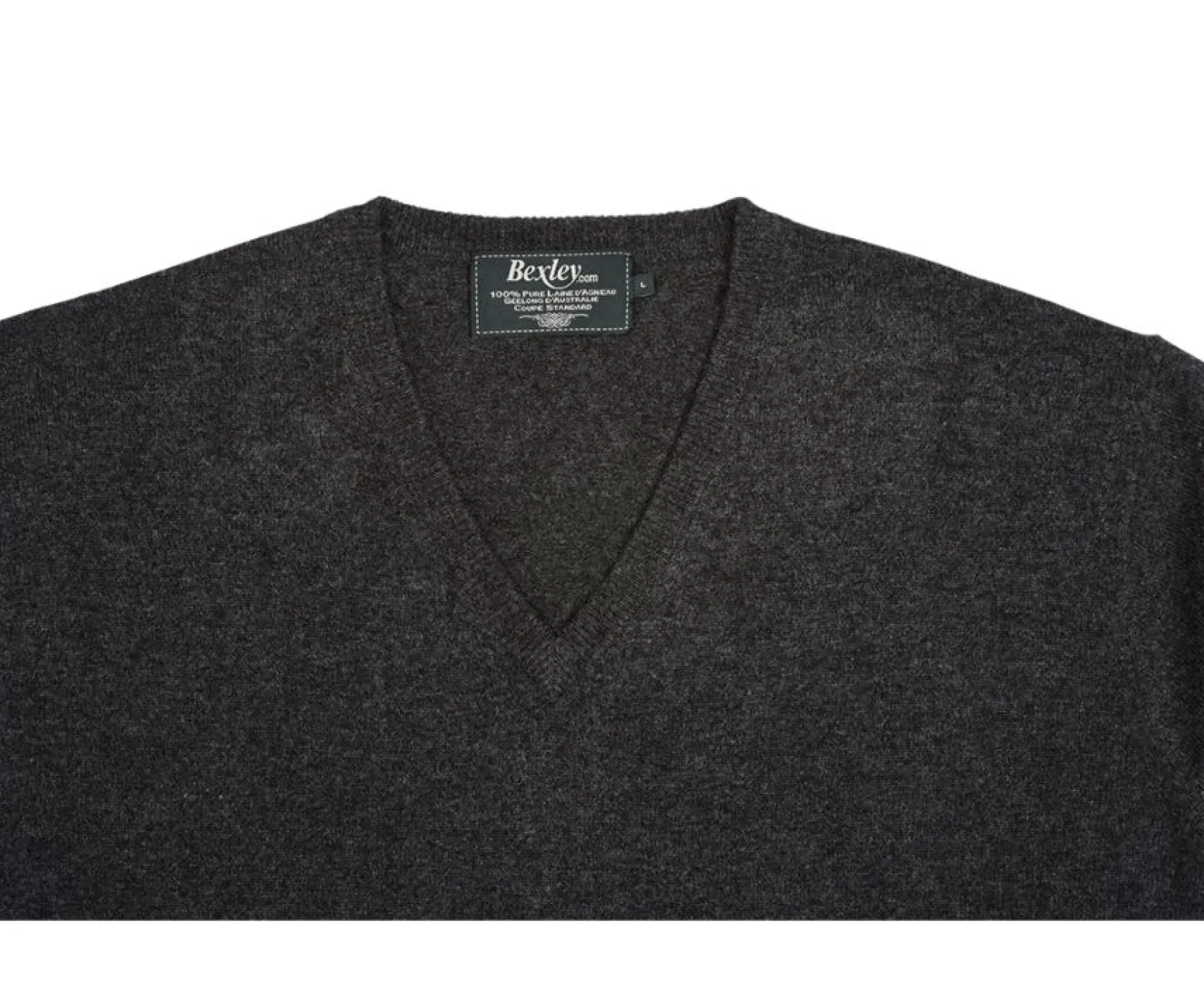 Bexley | V-Neck Wool Jumper Elian Grey Anthracite