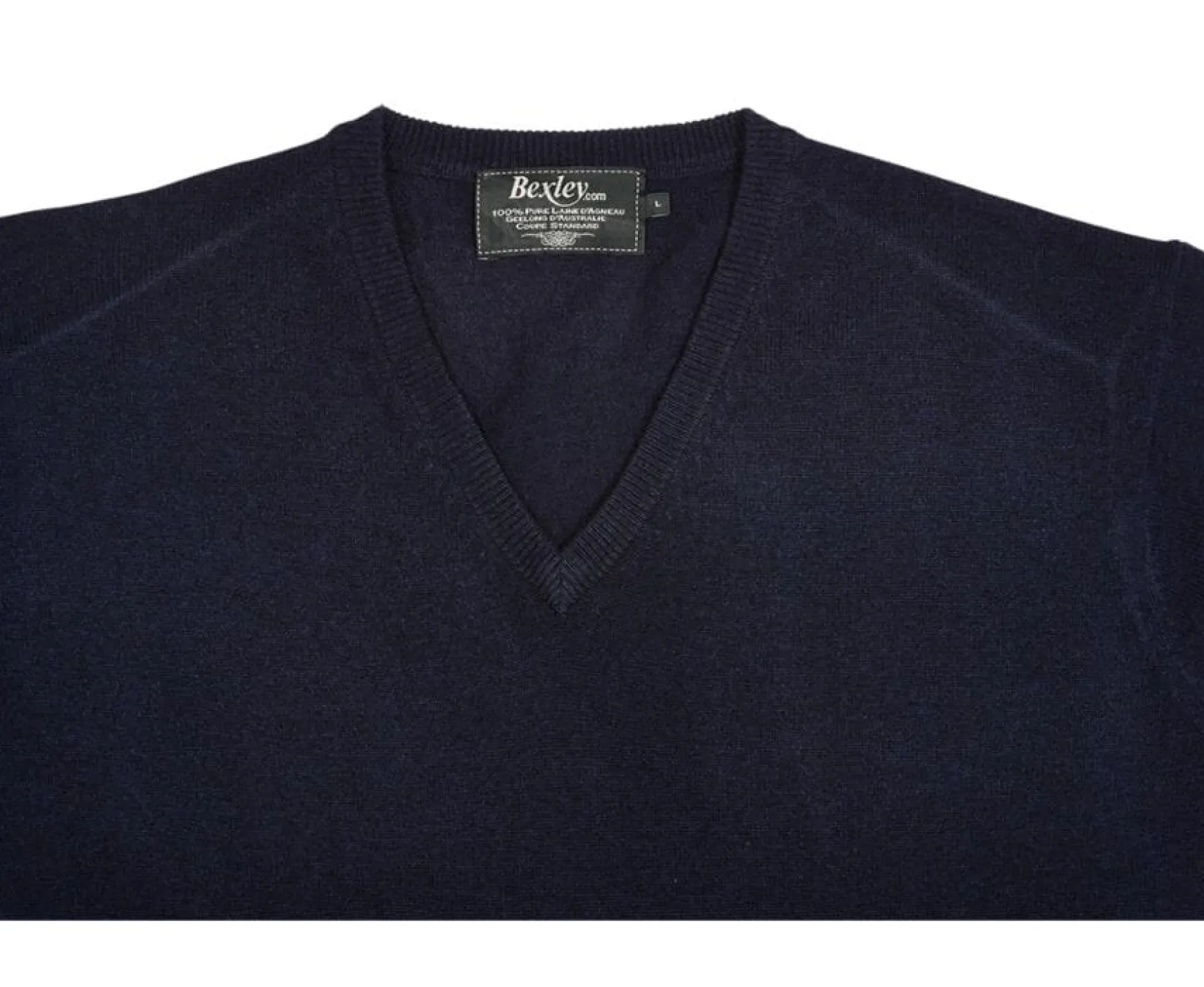 Bexley | V-Neck Wool Jumper Elian Navy