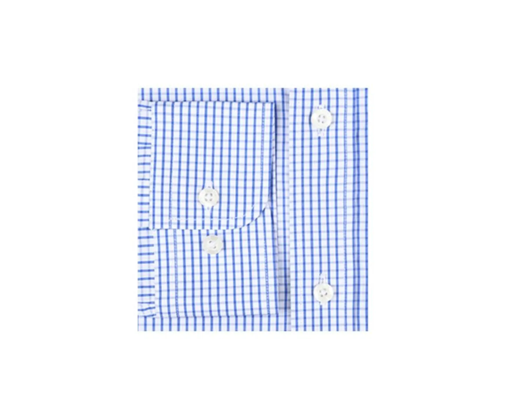 Bexley | White Cotton Shirt With Blue Checks - Pocket Scott Blue And White