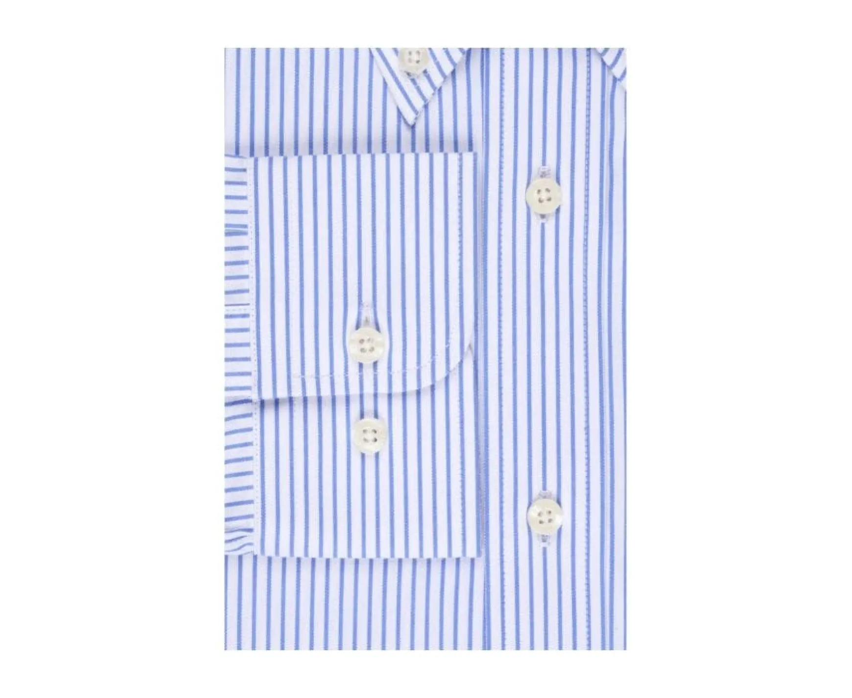 Bexley | White Shirt With Blue Stripes Geoffroy White And Blue
