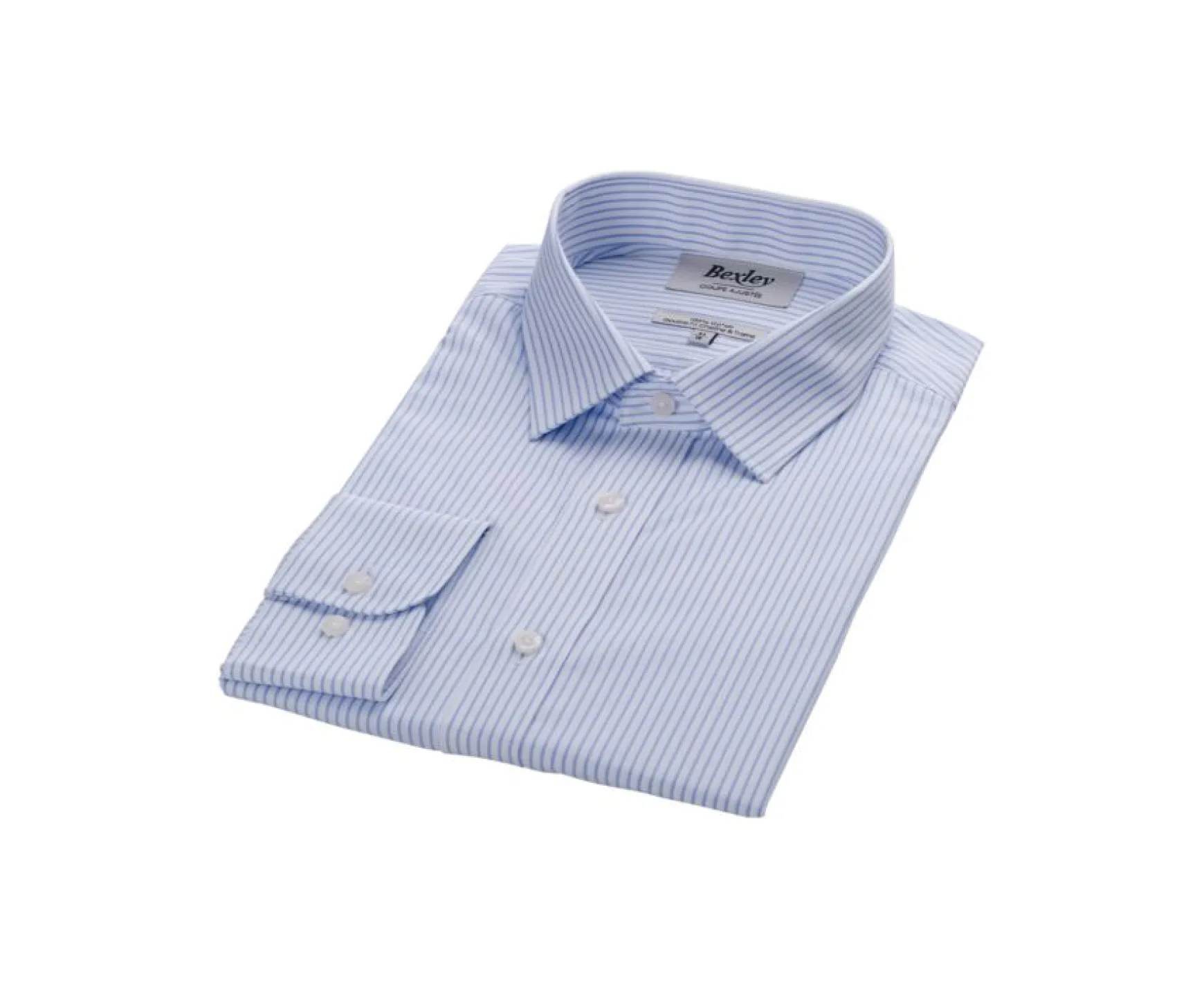 Bexley | White Shirt With Light Blue Stripes - Geoffroy | Light Blue And White