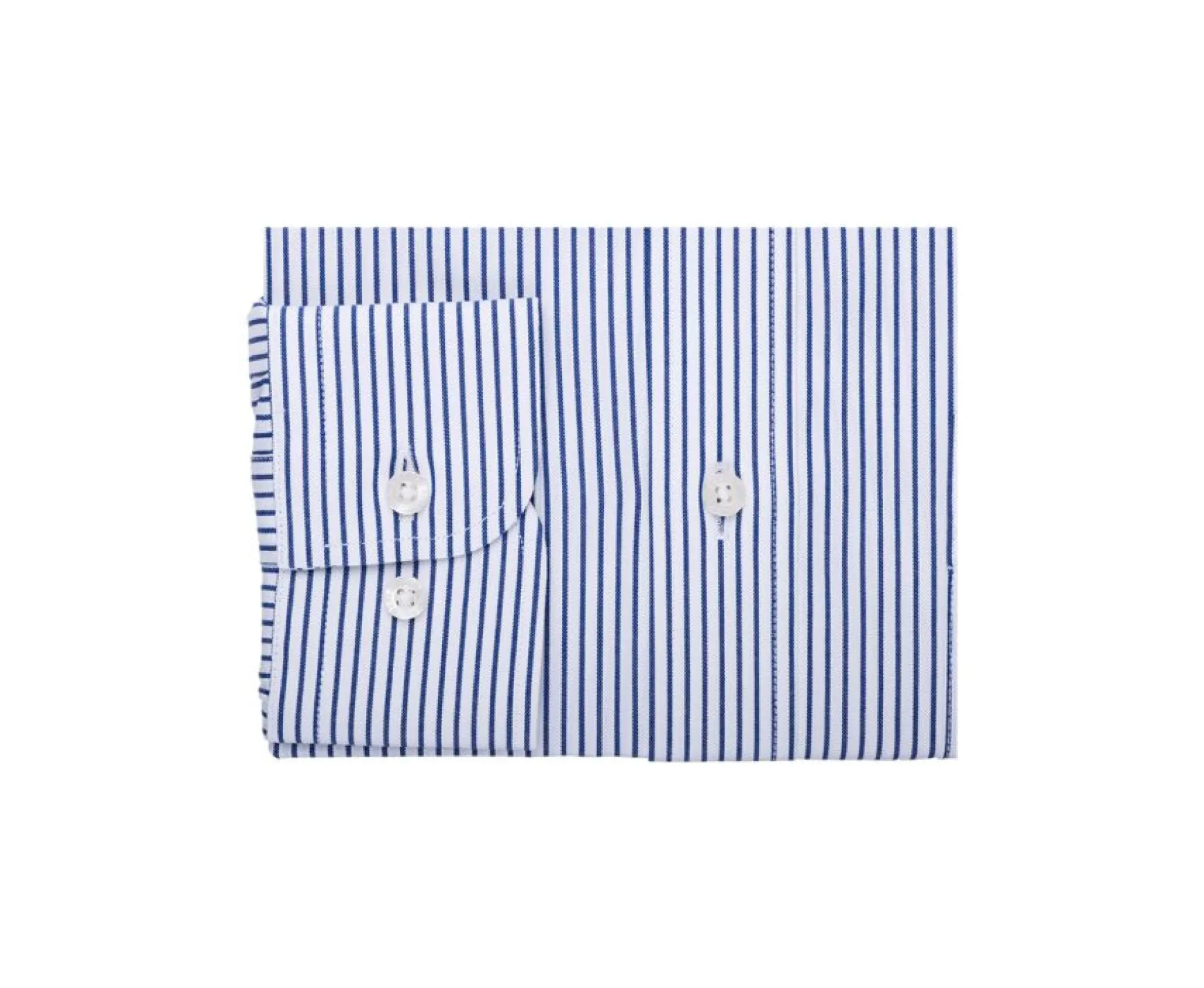 Bexley | White Shirt With Ocean Blue Stripes And Chest Pocket - Broderick | White And Ocean Blue
