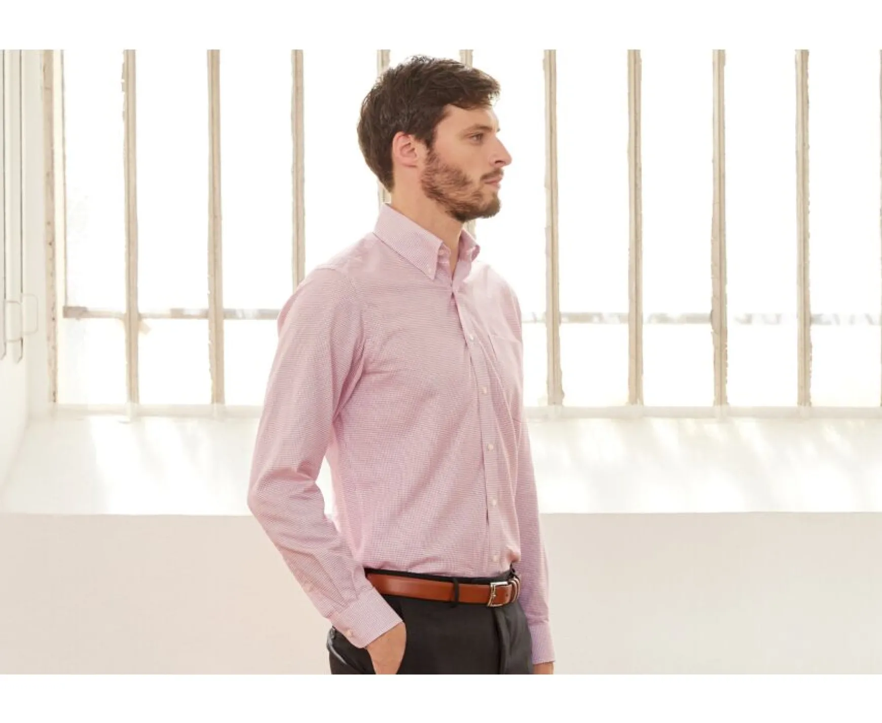Bexley | White Twill Shirt With Red Checks - Stellan | White And Red