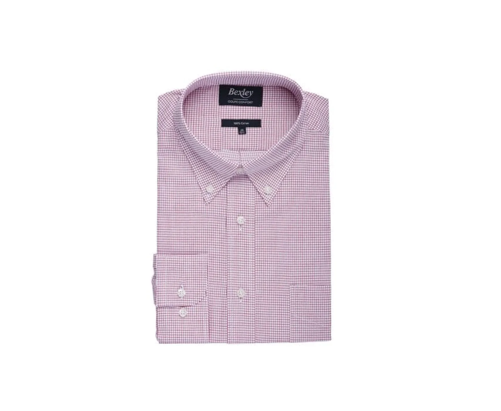 Bexley | White Twill Shirt With Red Checks - Stellan | White And Red