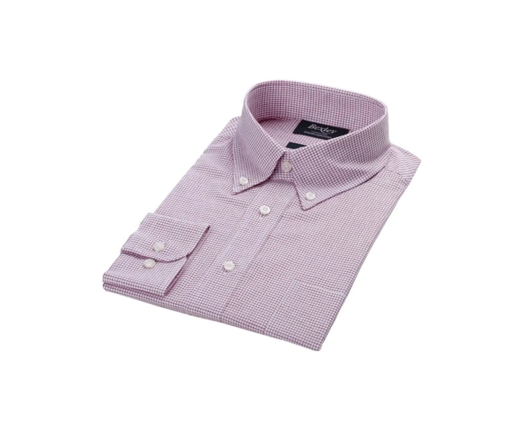 Bexley | White Twill Shirt With Red Checks - Stellan | White And Red