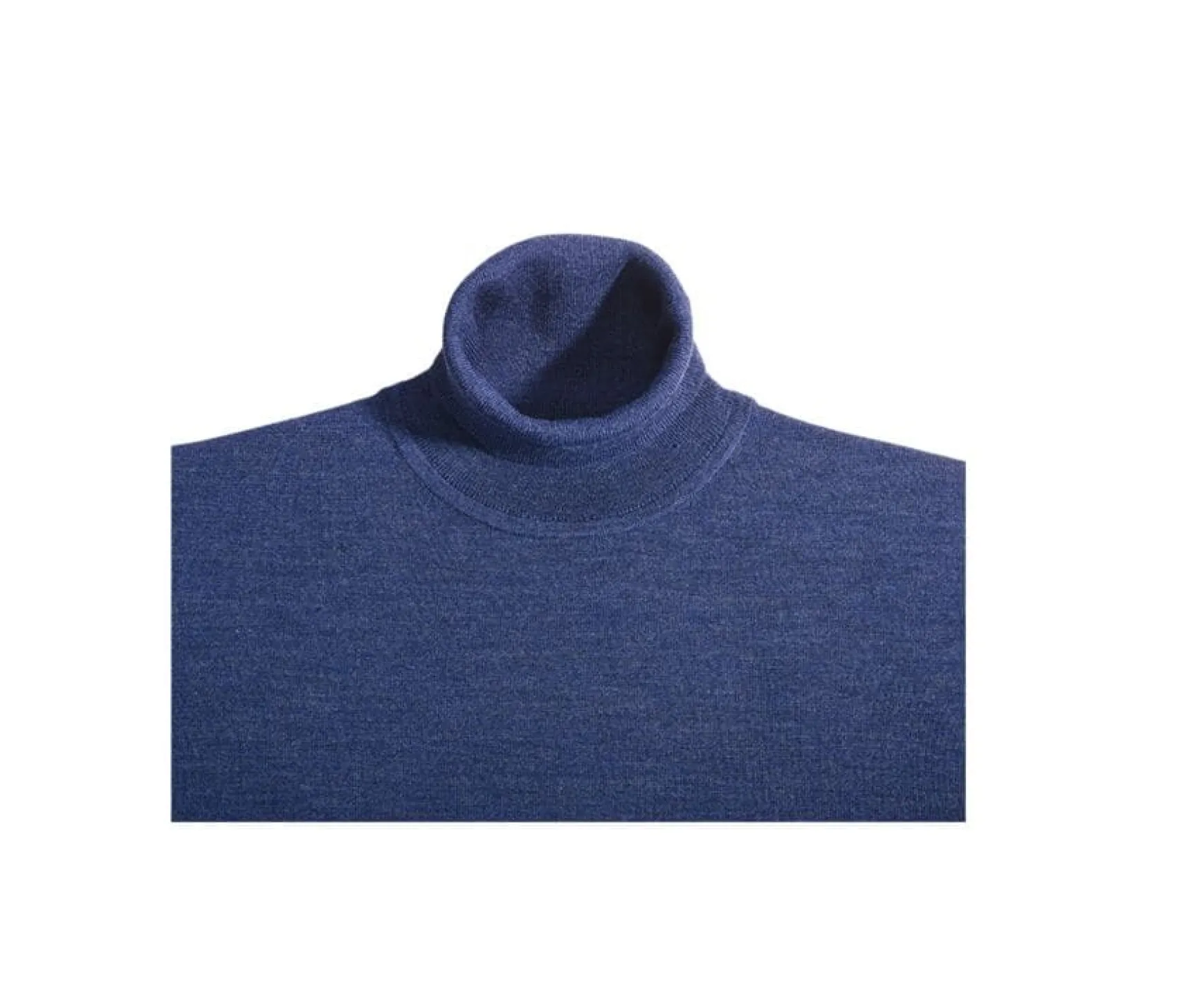 Bexley | Wool Roll-Neck Jumper - Emerinos | Dark Blue Melange
