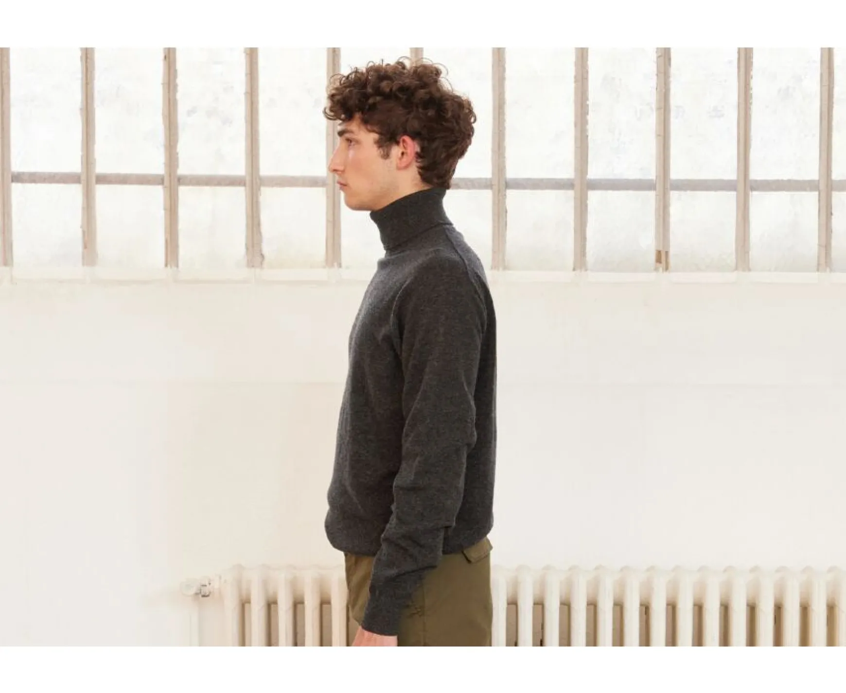 Bexley | Wool Roll-Neck Jumper Emeric Grey Anthracite