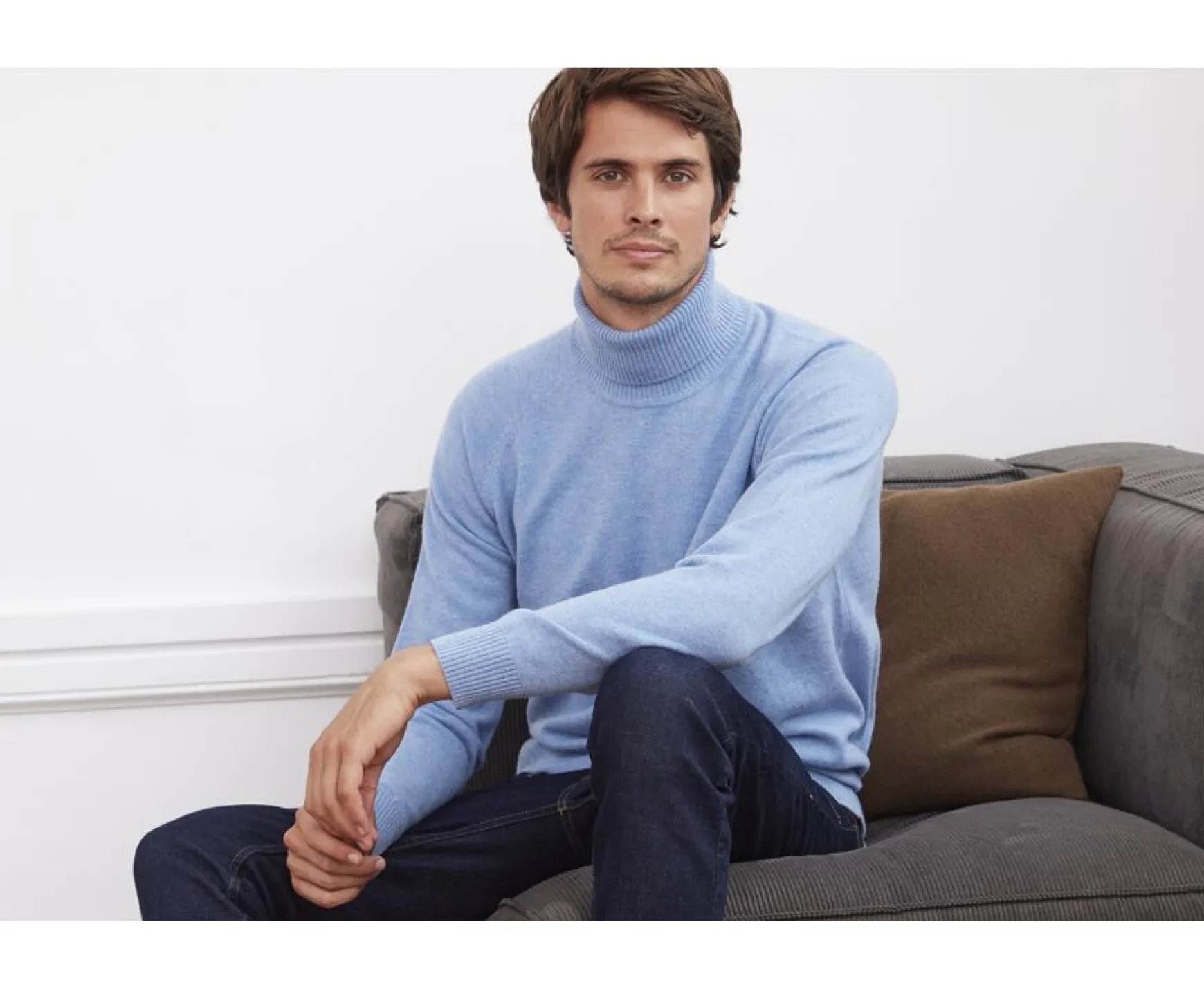 Bexley | Wool Roll-Neck Jumper Emerston Blue Melange