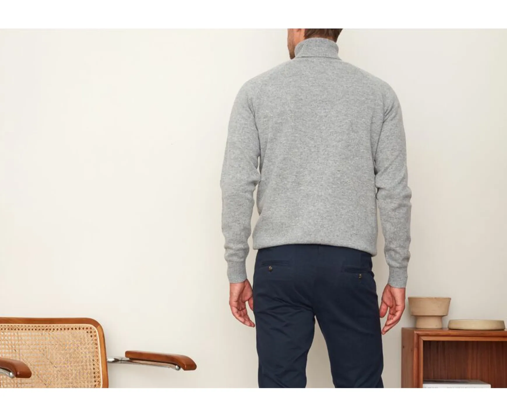 Bexley | Wool Roll-Neck Jumper Emerston Grey Melange